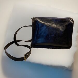 Vtg Allen Solly Leather Crossbody Purse/Bag Made In Italy Small